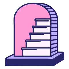 tattoo in traditional style of a grave stone in bright neon color