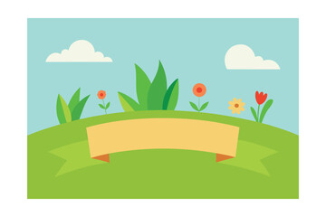 Obraz premium Banner With Flowers On The Meadow Landscape With Green Grass