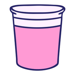 hand drawn quirky cartoon plant pot in bright neon color