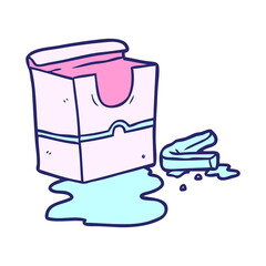 cartoon empty box of fries in bright neon color