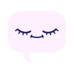 flat color retro cartoon of a speech bubble in bright neon color