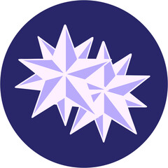 iconic tattoo style image of stars in bright neon color