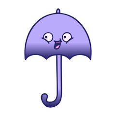 gradient shaded cartoon of a umbrella in bright neon color