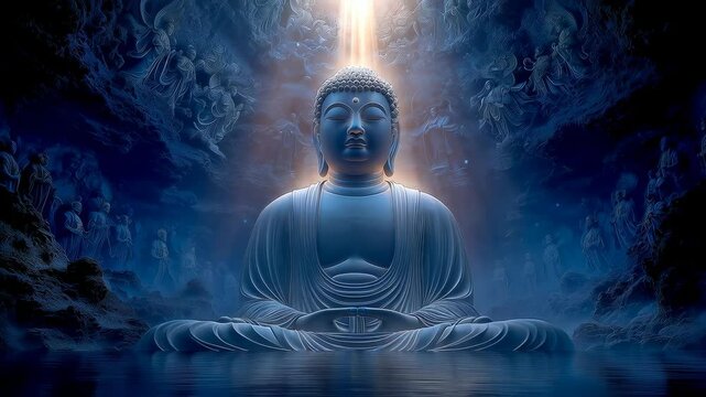 Serene Buddha Statue in Meditative Pose