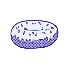 cartoon donut in bright neon color