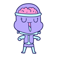 happy cartoon robot in bright neon color