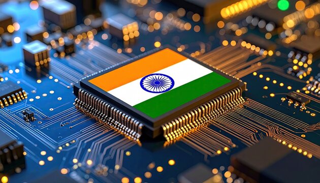 Indian flag on circuit board (1)