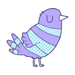 cartoon bird in bright neon color