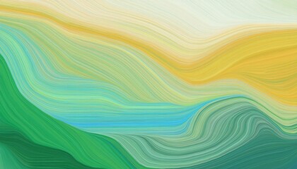 Obraz premium horizontal colorful abstract wave background with light sea green pastel gray and golden rod colors can be used as texture background or wallpaper