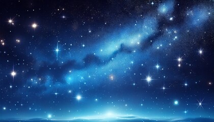 night shining starry sky blue space background with stars cosmos