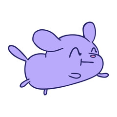 cartoon illustration kawaii of a cute dog in bright neon color
