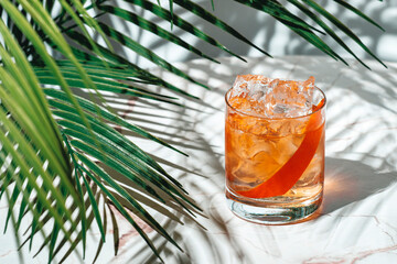 Unique cocktail crafted with vodka aquavit, Italian aperitif, scotch whiskey, and a twist of...