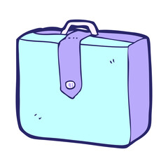 cartoon suitcase in bright neon color