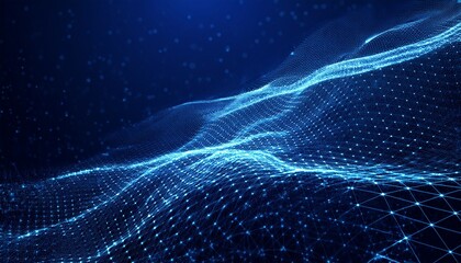 Naklejka premium particles of dust abstract digital background of points glowing plexus big data network or connection abstract technology science background 3d illustration