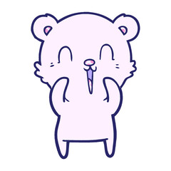 polar bear cartoon in bright neon color