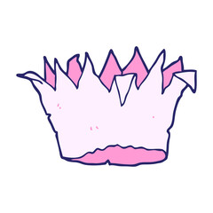 cartoon paper crown in bright neon color