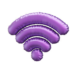 Creative Metallic Wi-Fi Symbol on White Background