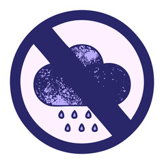 retro grunge texture cartoon of a storm rain cloud sign in bright neon color