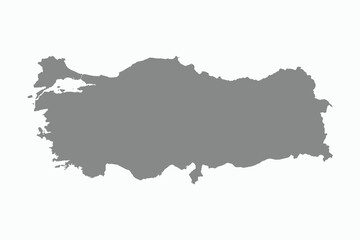 Vector graphic artwork suitable for print and web containing flat detailed map of TURKEY