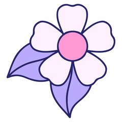 iconic tattoo style image of a flower in bright neon color