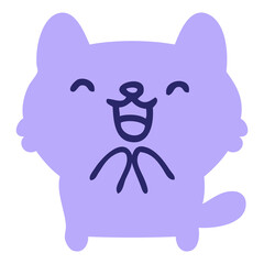 mischievous halloween cat in bright neon color