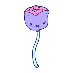 cartoon flower in bright neon color