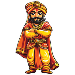 Portrait of an Indian man in traditional wedding outfit