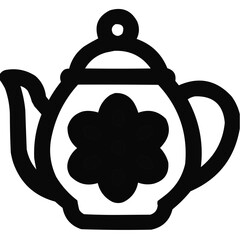 Obraz premium Elegant Floral Teapot Vector Art