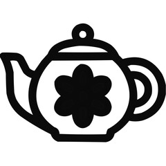 Fototapeta premium Vintage Floral Teapot Vector Design