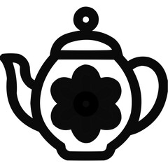 Fototapeta premium Artistic Floral Teapot Vector Graphic