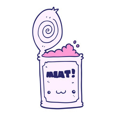 cartoon canned food in bright neon color