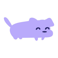 little dog in bright neon color