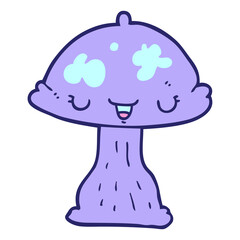 cartoon toadstool in bright neon color