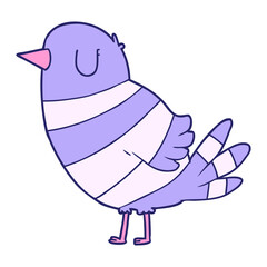 cartoon bird in bright neon color