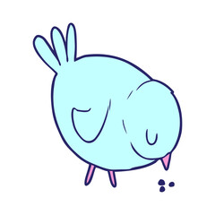 Cartoon Bird in bright neon color