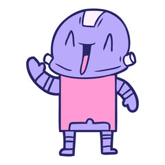 cartoon robot in bright neon color