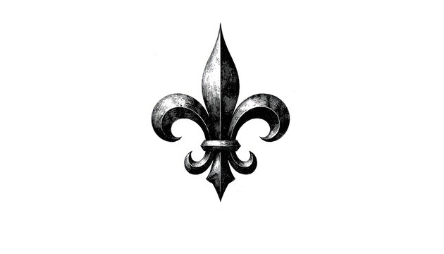 Black, white digital illustration of rose heart design. Central focus on traditional rose-shaped heart with black line petals. White border frame, subtle backdrop, elegant, symbolic design. Classic,