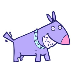 cartoon dog  in bright neon color