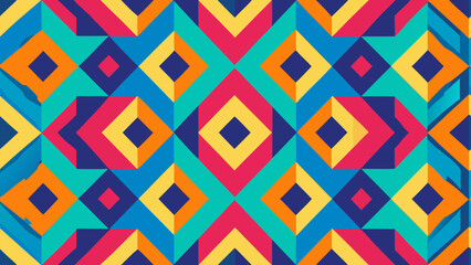 Minimalist Geometric Patterns Vibrant Colors Seamless Repeat Background Modern Clean Design