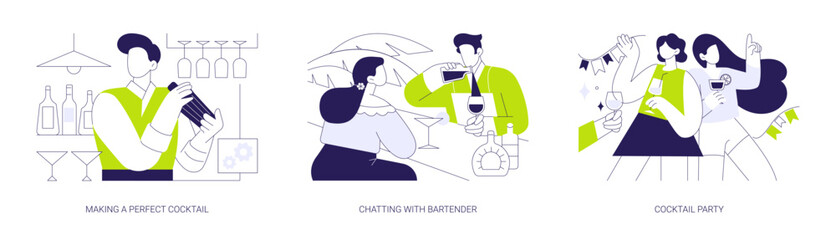 Cocktail bar isolated cartoon vector illustrations se