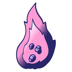 Obraz premium vector gradient illustration cartoon burning coals in bright neon color