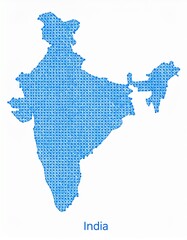 Obraz premium blue wireframe dots India map
