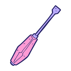 cartoon screwdriver in bright neon color