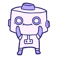 cartoon robot in bright neon color
