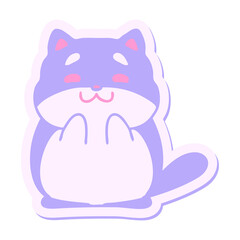 happy little corgi sticker in bright neon color