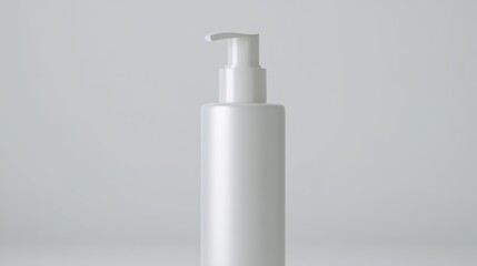 A minimalist photograph showcases a sleek, white dispenser, with a subtle play of light and shadow, creating a sense of modern elegance and cleanliness. 