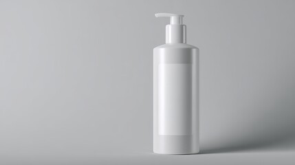 A minimalist studio shot showcases a sleek, modern soap dispenser, embodying simplicity and hygiene. This image speaks to cleanliness and contemporary design.