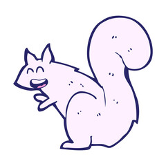 cartoon squirrel in bright neon color
