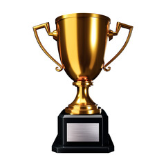 Golden first place trophy - 3D illustration