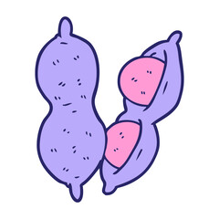 cartoon peanuts in bright neon color